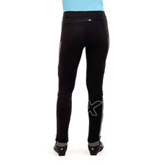 Swix Delda softshell tights in black, in action, ideal for versatile training sessions.