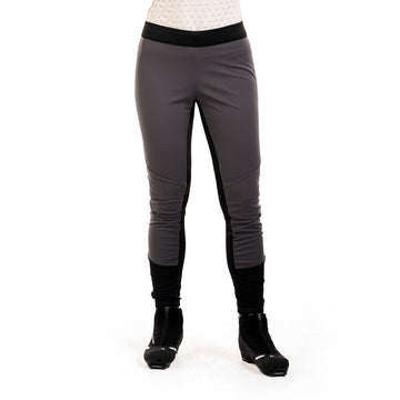 Swix Delda softshell tight front view shows breathable stretch for all-day mobility.