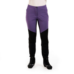 Swix Delda women's softshell pant grape front view supports mobility in cold cross activities