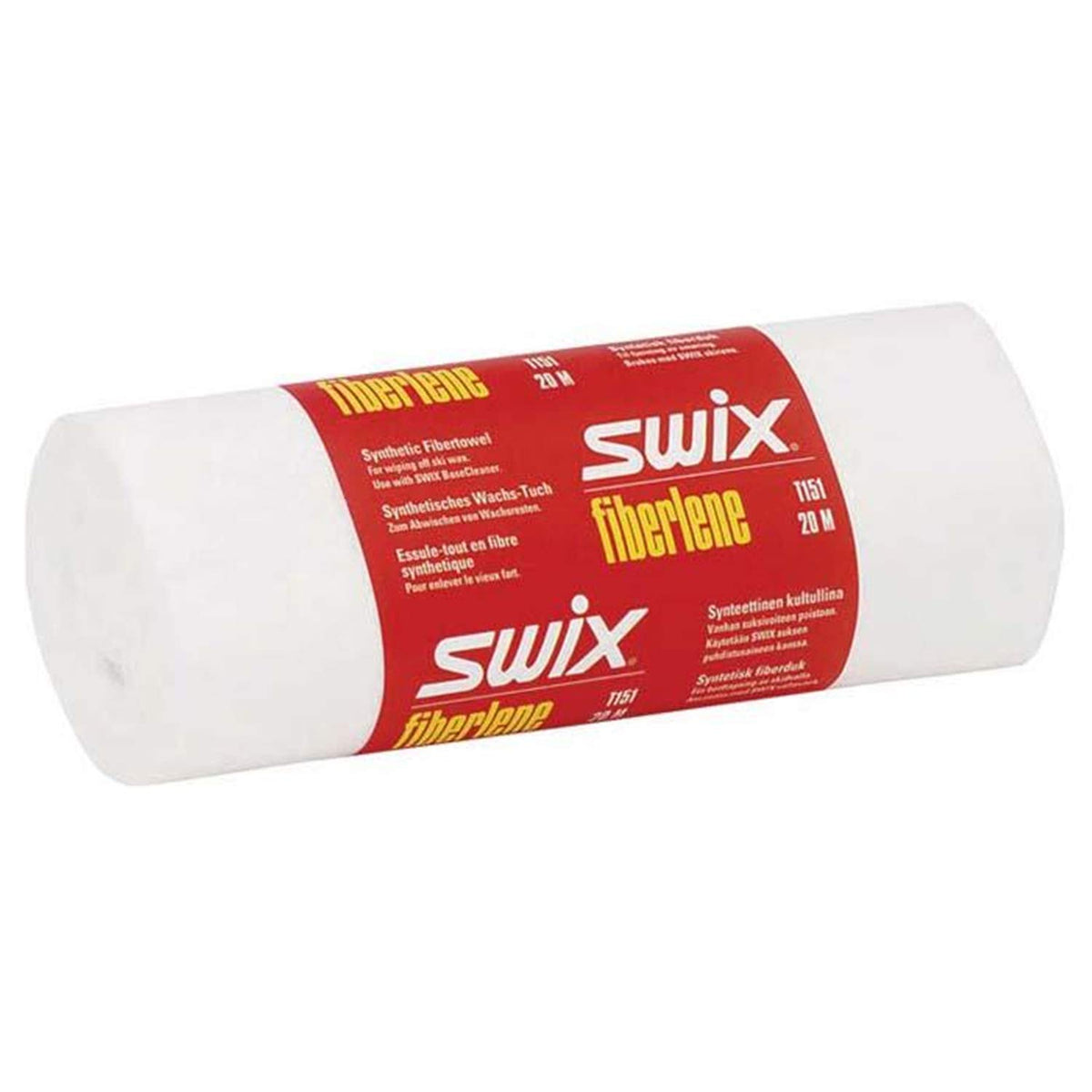 Swix Fiberlene Towel 20m roll, durable non-lint cleaning paper for ski prep and wax removal.