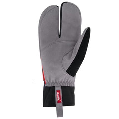 Swix Inspire Primaloft Lobster mittens palm grip demonstrating pole control