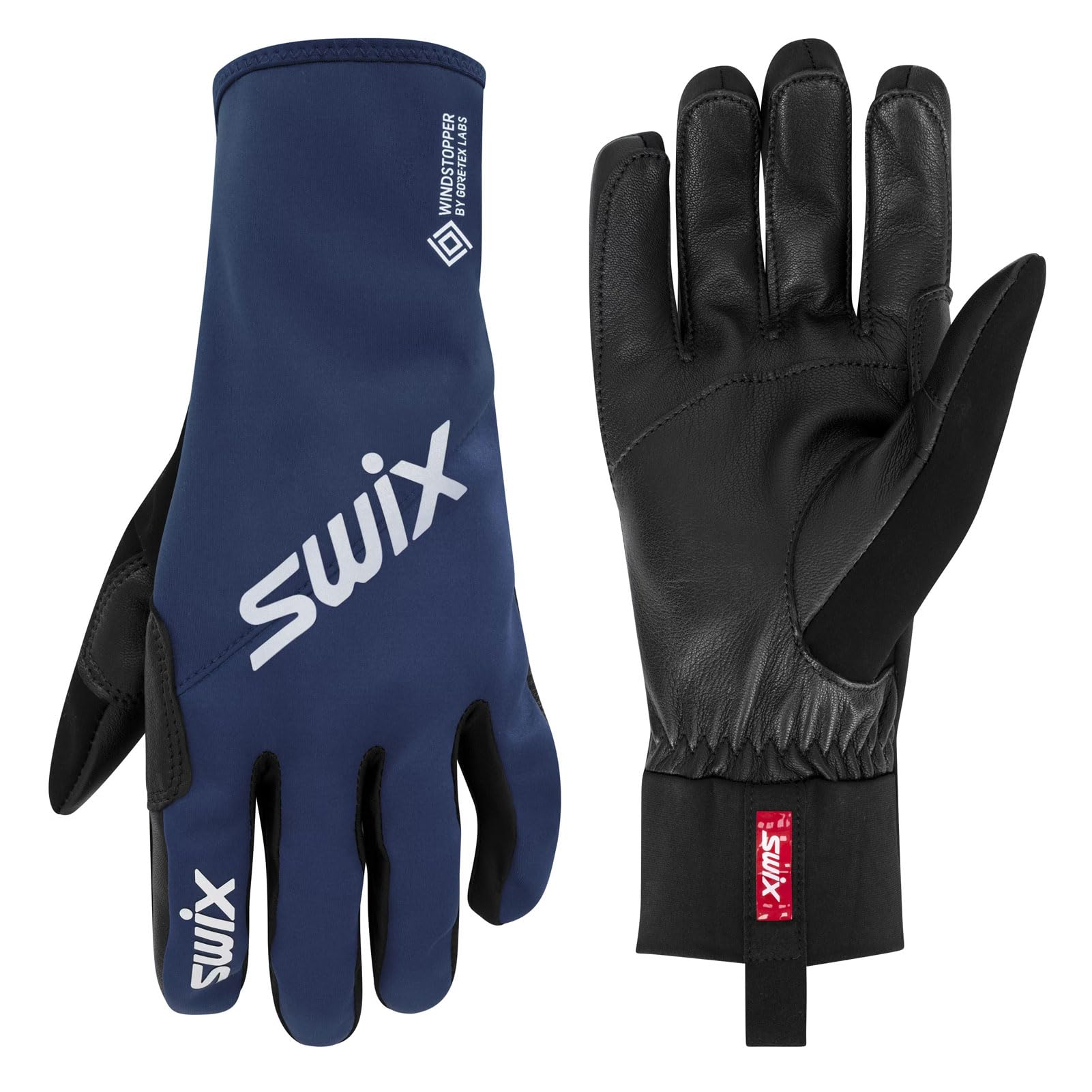 Swix Performance Gore Glove back view shows Gore-Tex Windstopper for wind protection