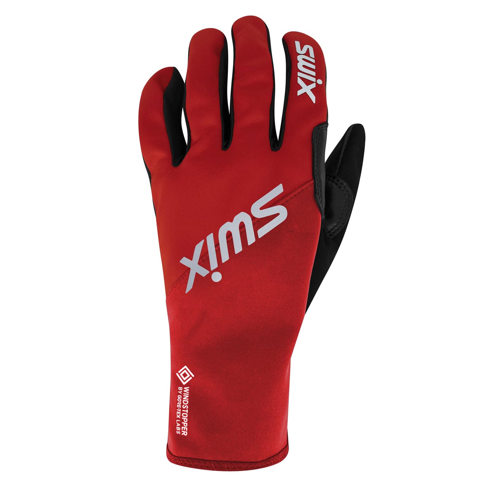 Swix Performance Gore Glove palm grip showing durable leather for pole control