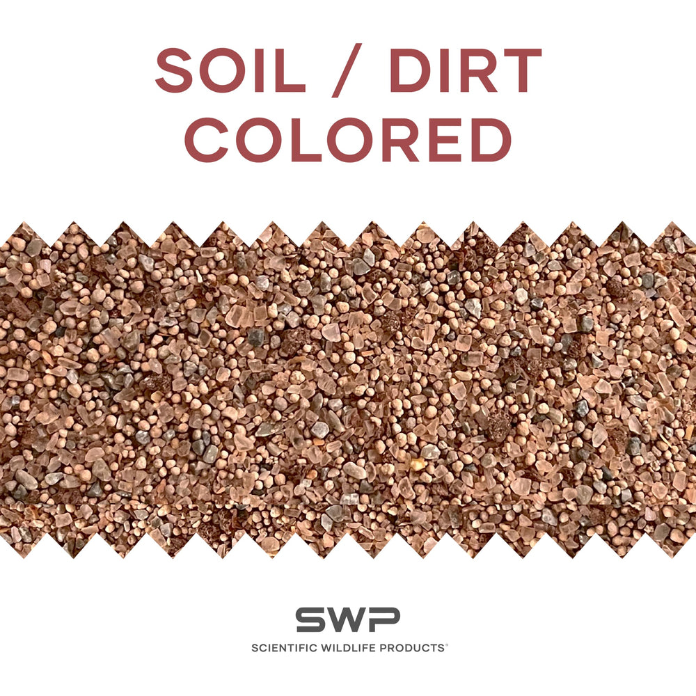 SWP Buck Builder dirt-mix in soil shows mineral absorption attracting deer.