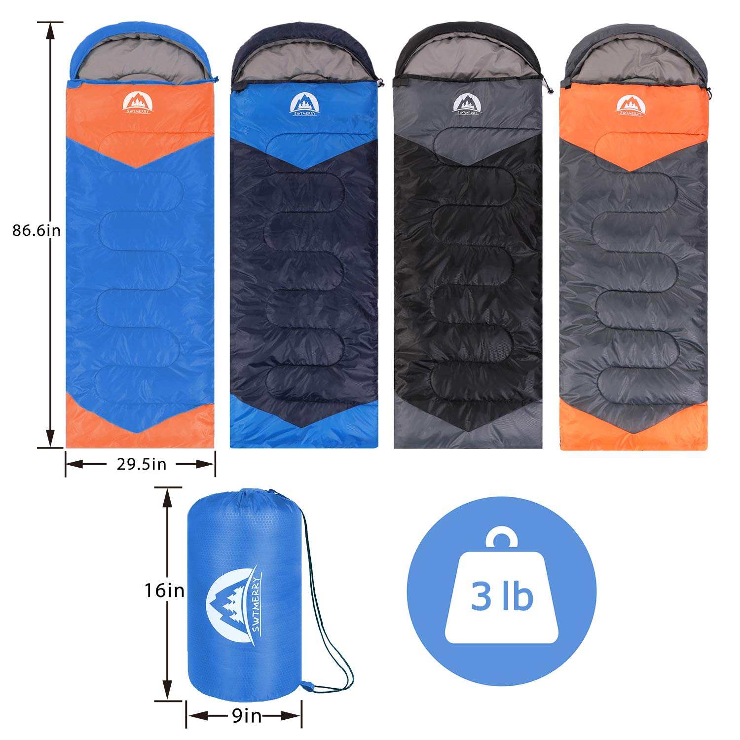 SWTMERRY sleeping bag bottom zipper vent enables foot ventilation.