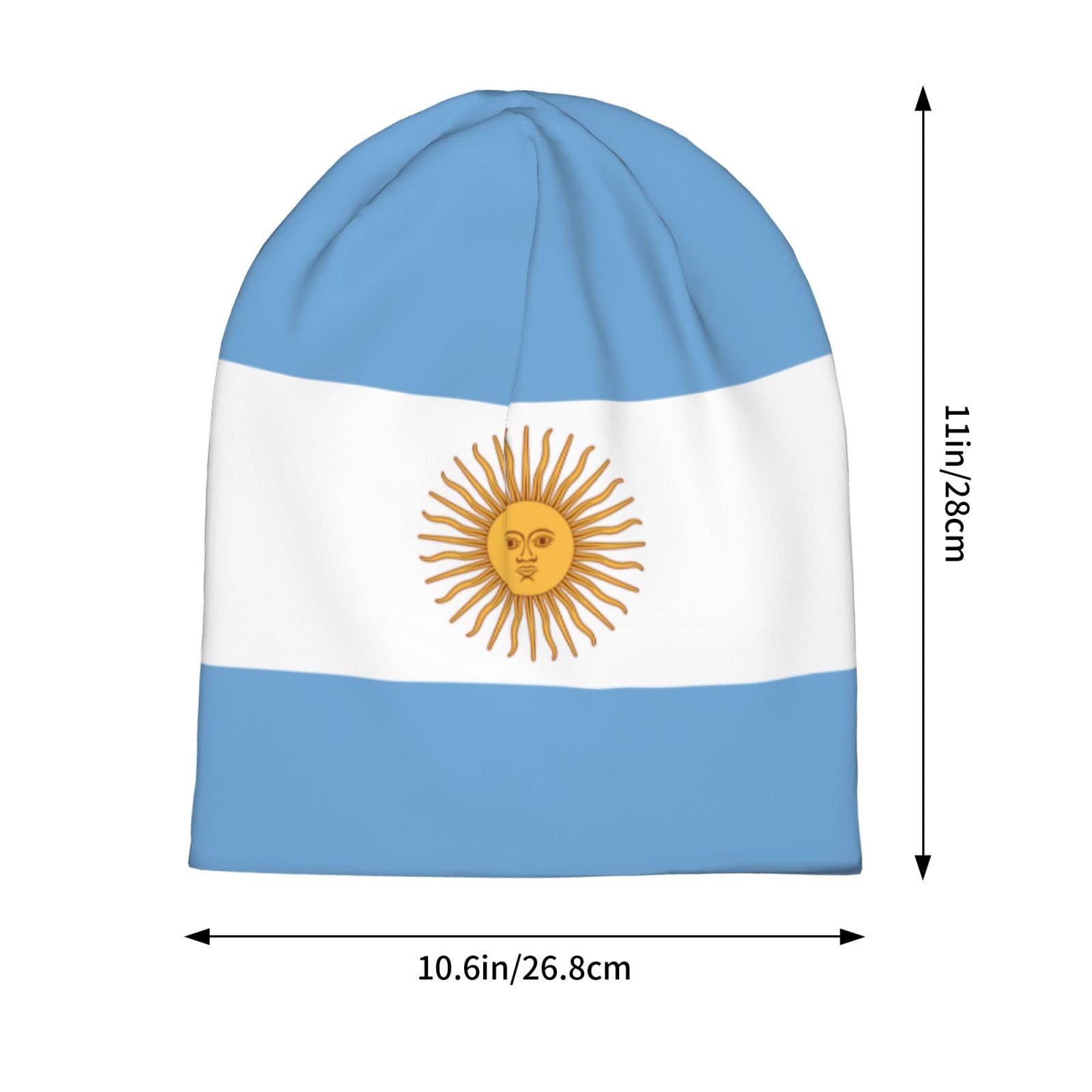 SXIKON Argentina flag beanie back view demonstrates snug fit and warmth.