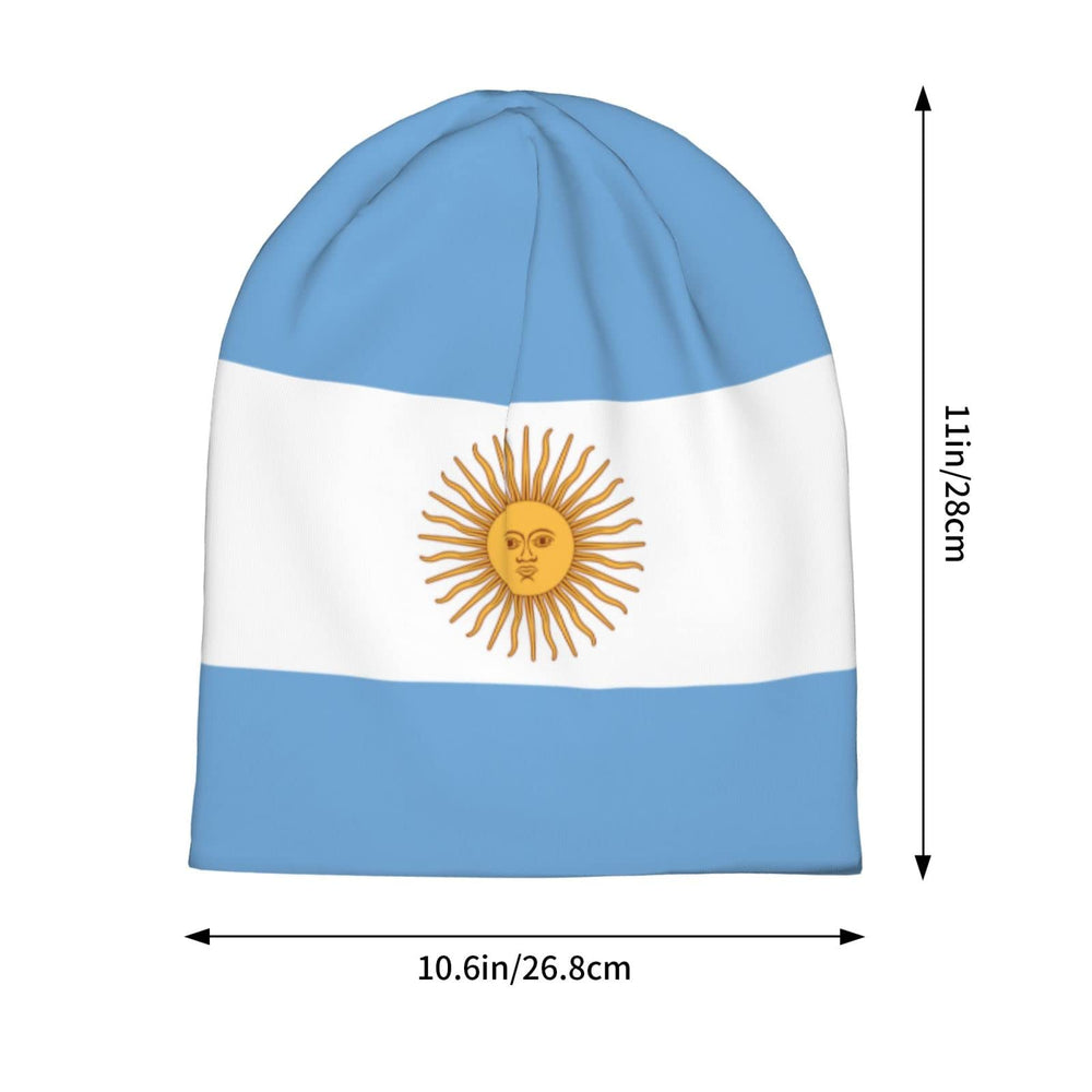 SXIKON Argentina flag beanie back view demonstrates snug fit and warmth.