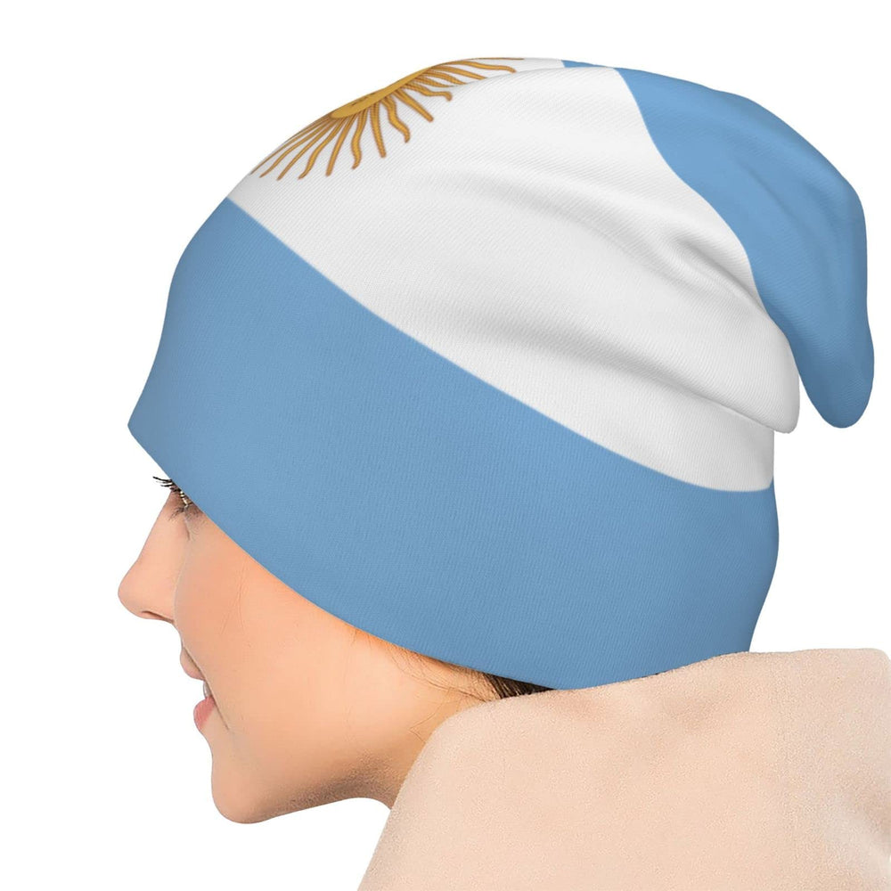SXIKON Argentina flag beanie outdoor use suggests versatility for activities.