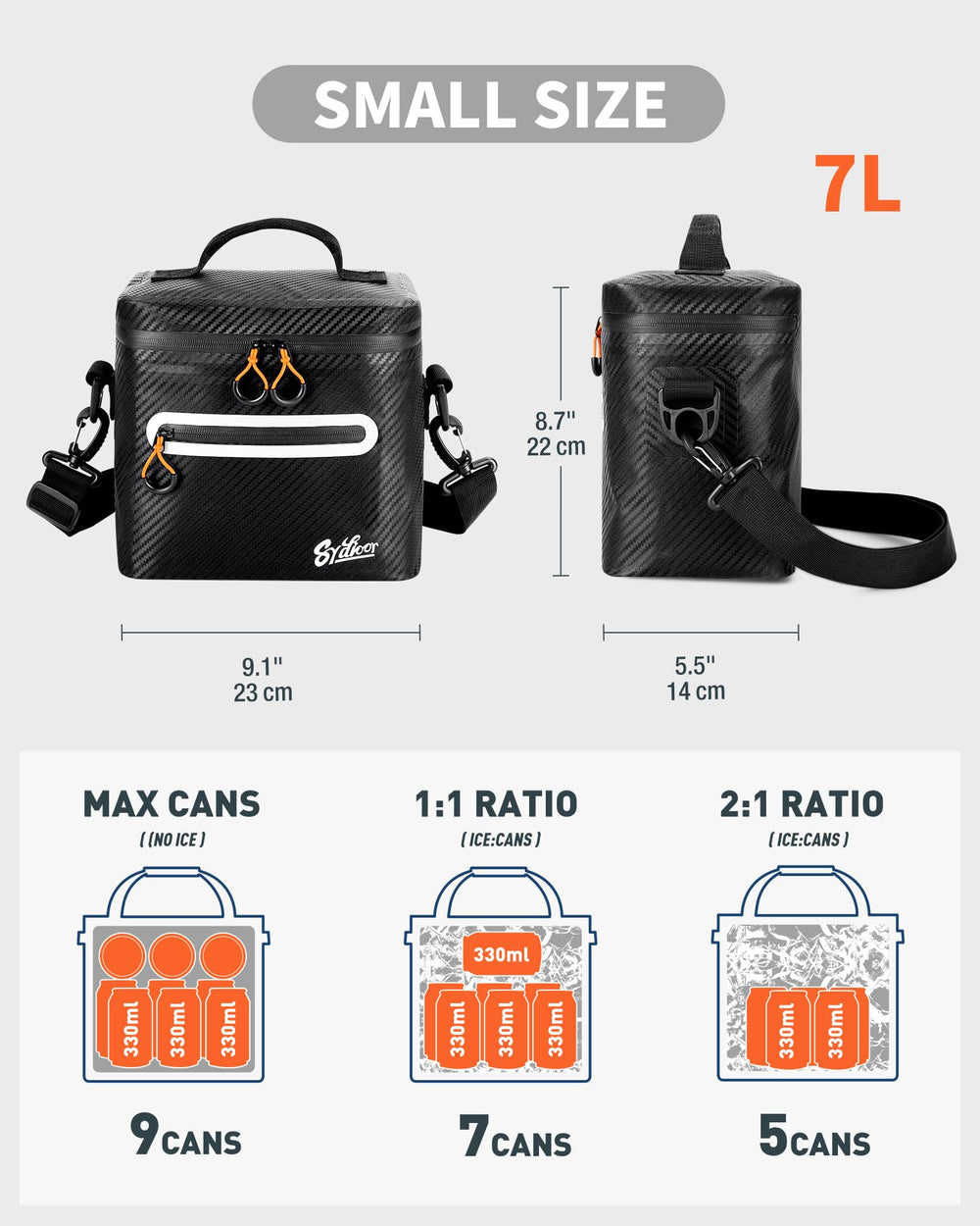 Sydioor mini cooler lunch bag TPU waterproof shell protects contents in rain.