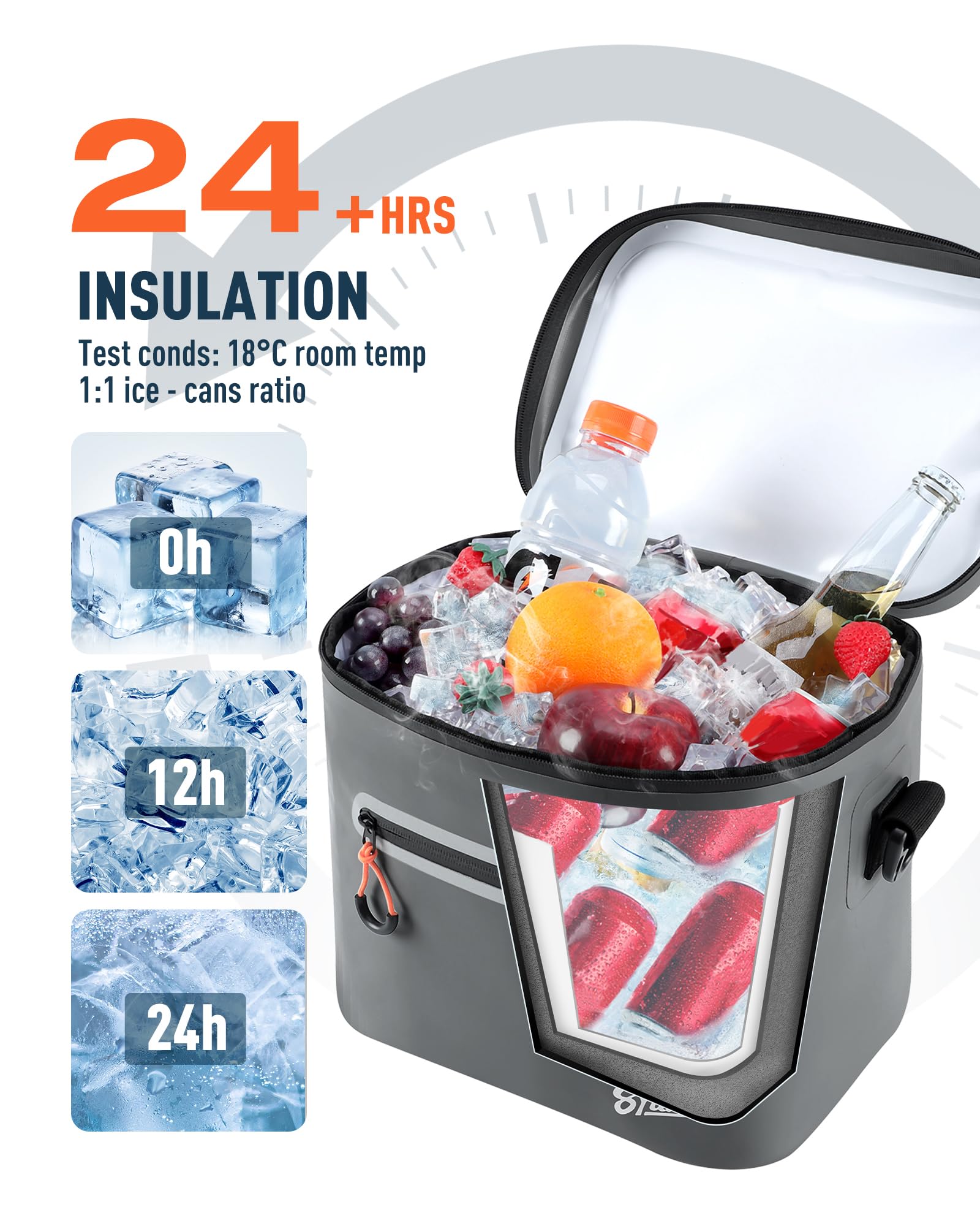 Sydioor cooler lunch bag front pocket offers extra storage for utensils and napkins.