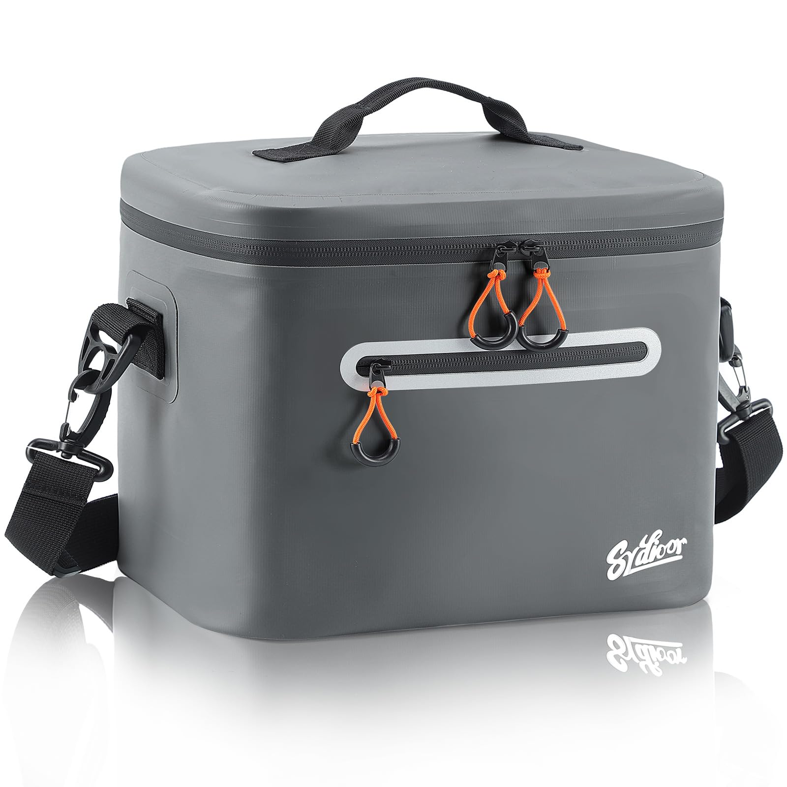 Sydioor soft-sided cooler lunch bag top view shows large 30-can capacity for outings.