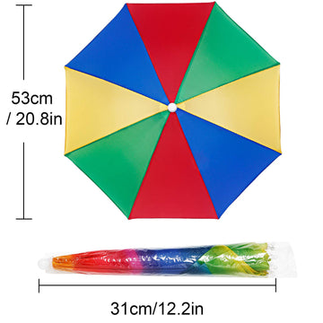 Close-up of rainbow umbrella hat Style A