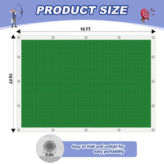 Syhood archery backstop 16x10 ft coverage enables expansive practice area.