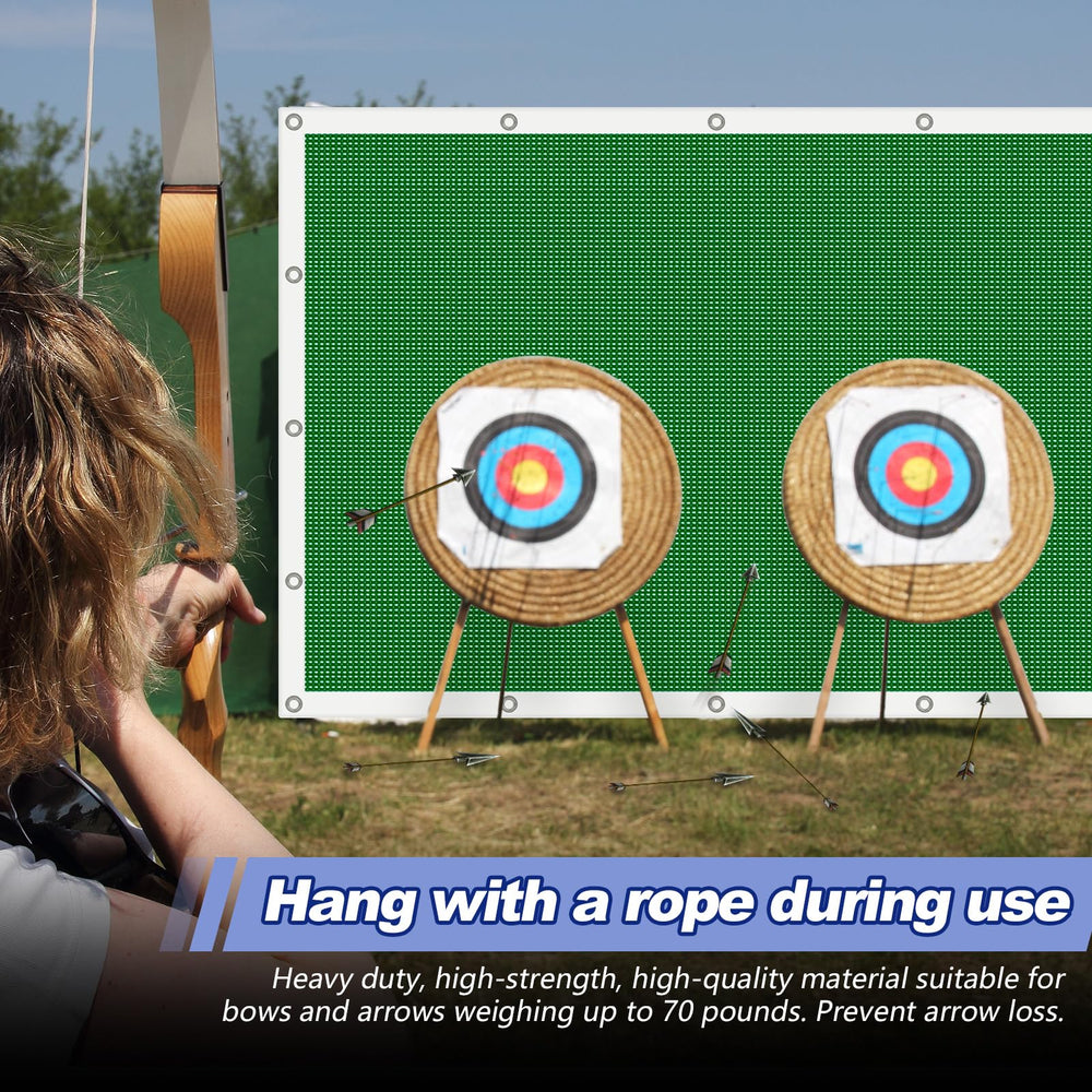 Syhood archery backstop reinforced hem detail boosts durability for long-term training.