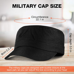 Close-up of three color options for the cadet army caps