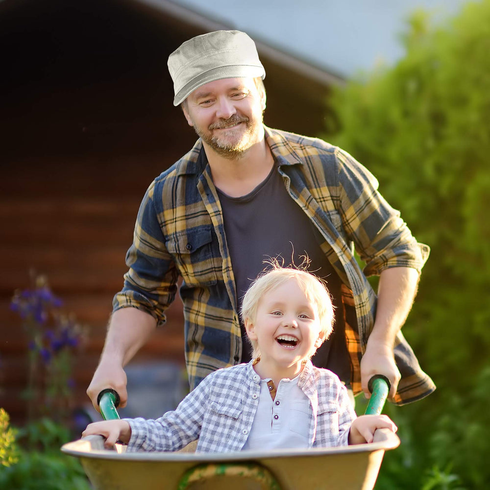 Cadet army cap styled with a casual outfit
