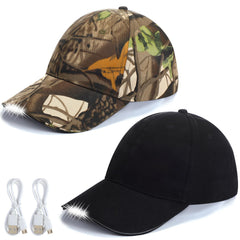 Syhood LED baseball cap front view with built-in light for hands-free visibility