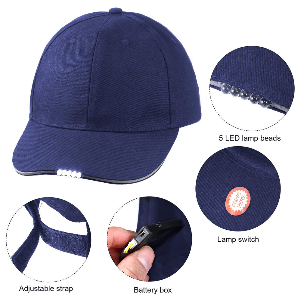 Syhood LED cap brim switch close-up for easy on/off control during activities.
