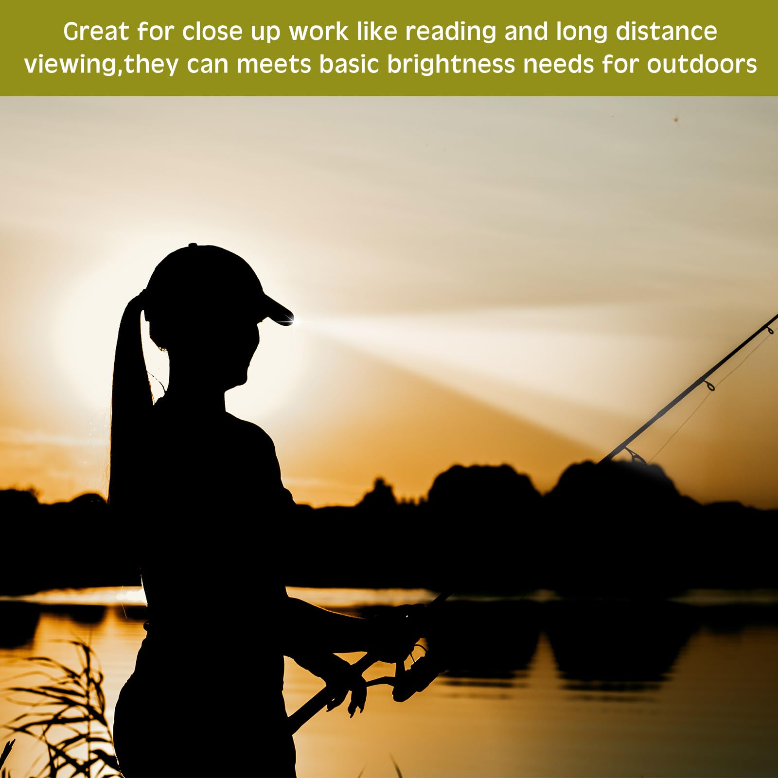 Syhood cap used for fishing or camping with bright integrated light