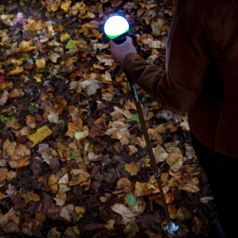 SylvanSport WayLight robust handle and wrist attachment for secure hiking.