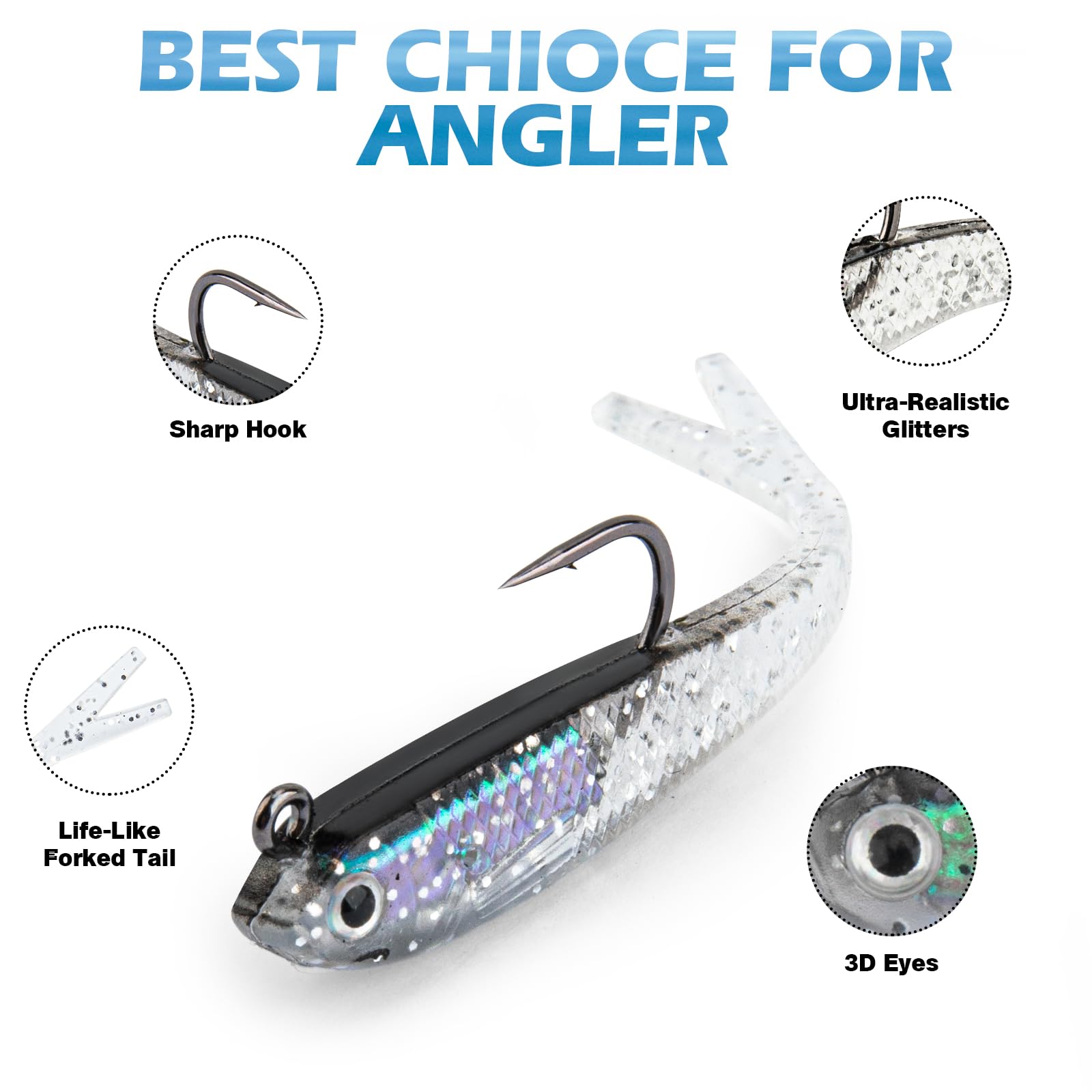 Lifelike forked tail minnow design of Syosisny lure