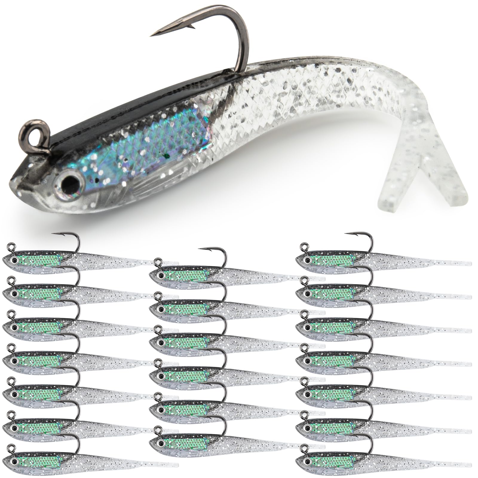 Syosisny 7cm soft fishing lure with lead block inside – front view