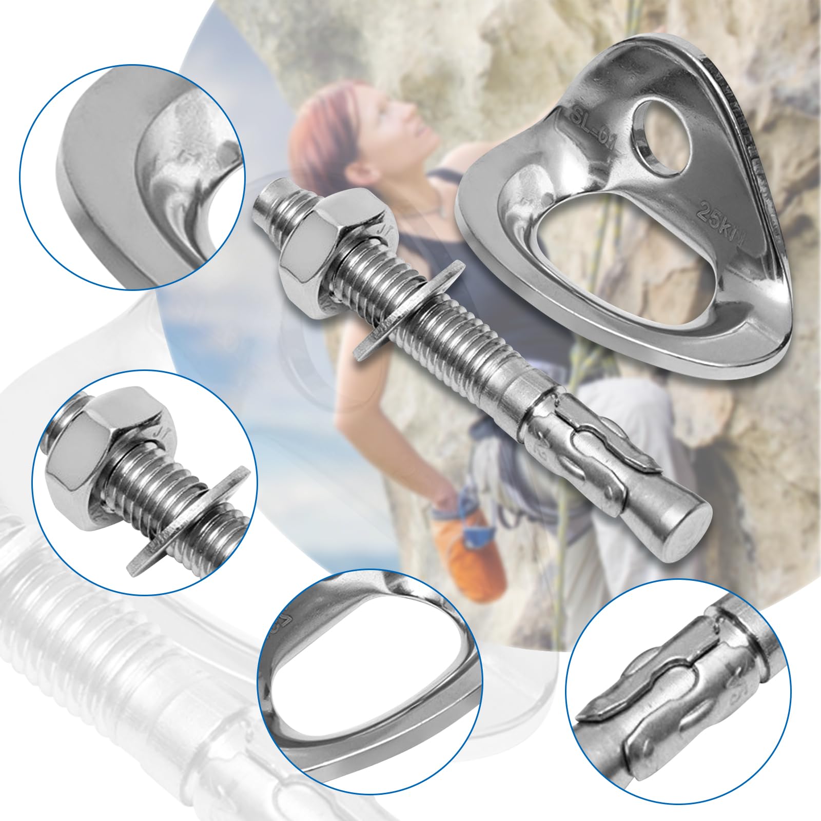 SYWAN 25KN rated anchor hangers provide reliable support.