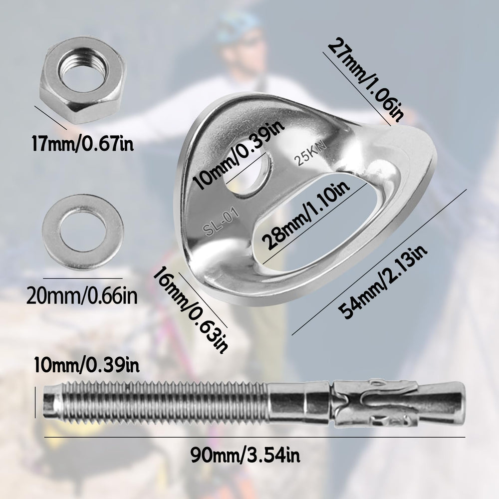 SYWAN 316 stainless steel bolts and hangers for durable use.