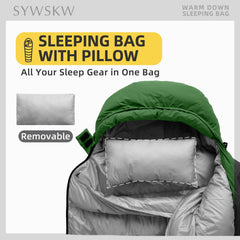 SYWSKW sleeping bag features YKK two-way zipper for versatile venting.