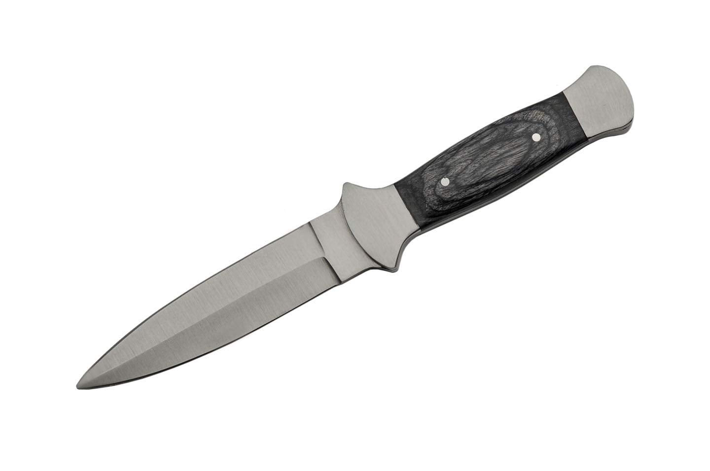 Wood handle with brass guard and leather sheath