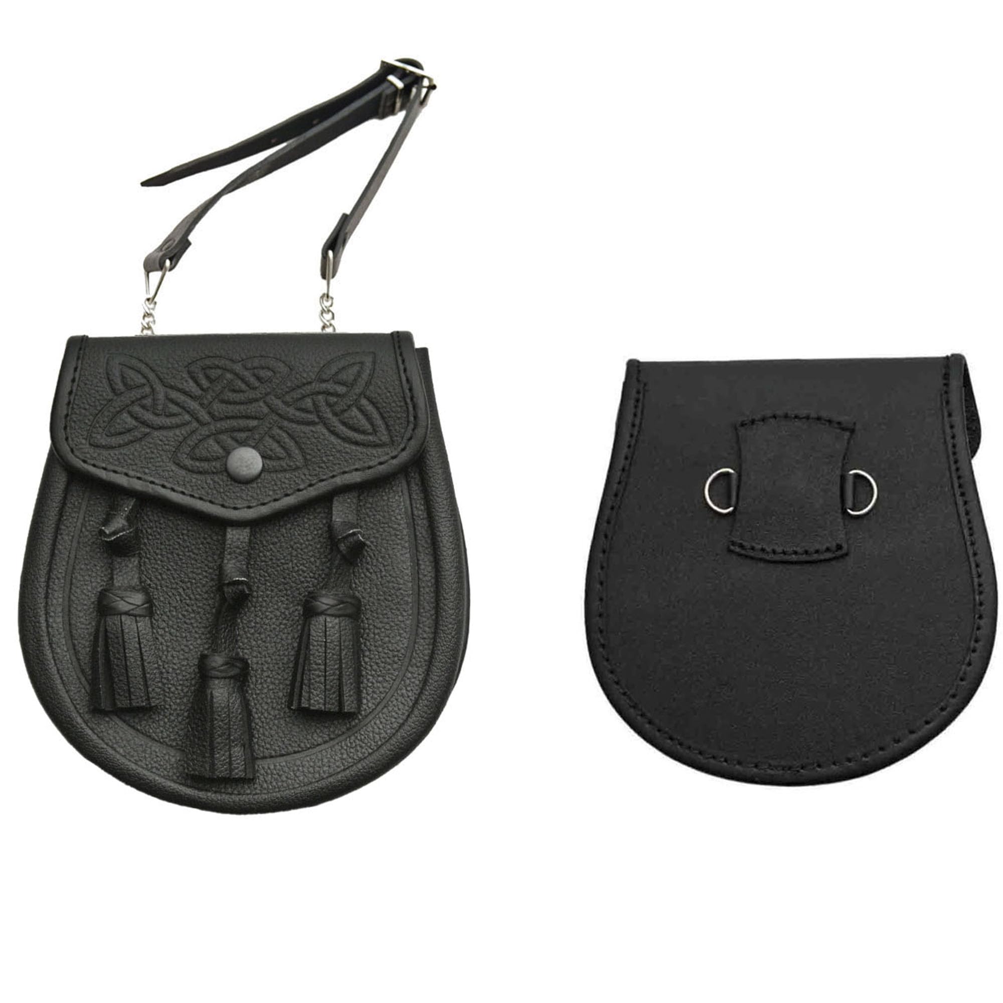 SZCO Medieval Sporran front view highlights authentic Scottish style for kilts.