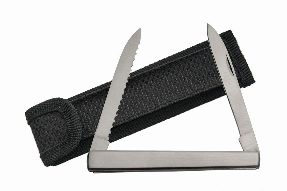 SZCO Supplies 4.5-inch Steel Harvest folding knife with dual stainless blades