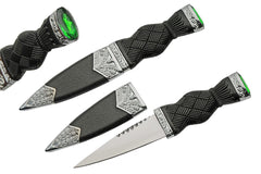 Szco Supplies 211545-GN Emerald Sgian Dubh with scabbard in black