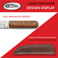 Leather sheath with belt loop for patch knife