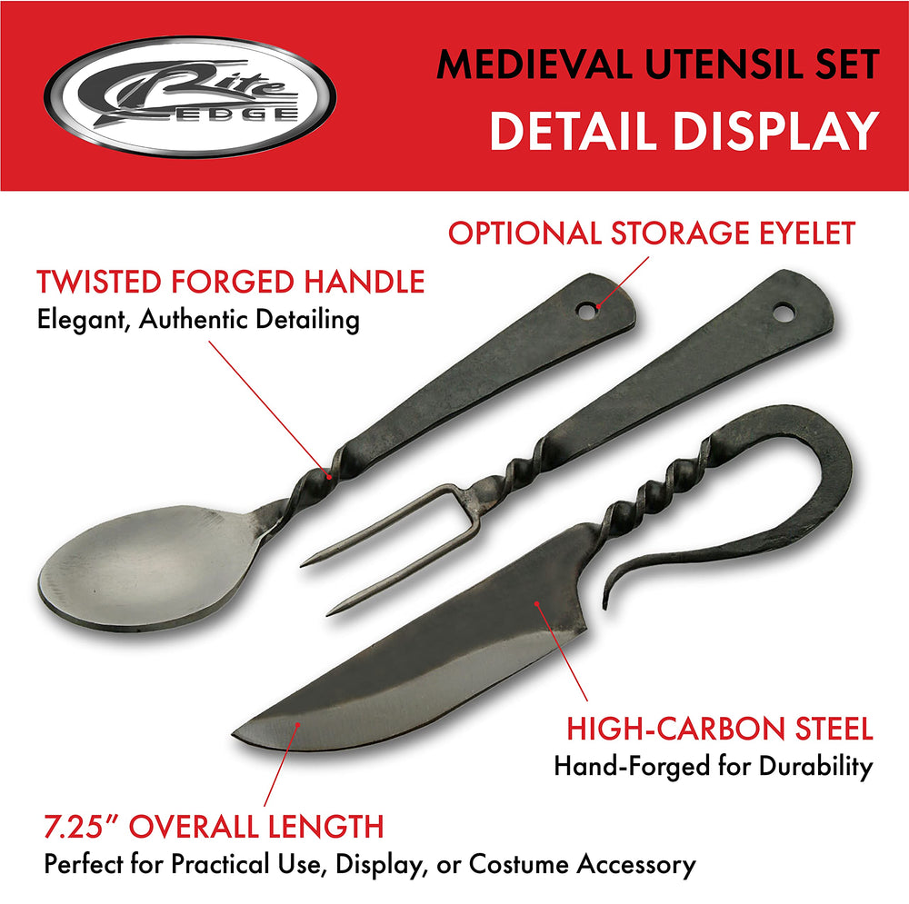 SZCO Supplies medieval fork with rustic twist handle, ideal for authentic banquet cosplay.