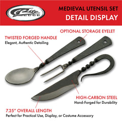 SZCO Supplies medieval fork with rustic twist handle, ideal for authentic banquet cosplay.