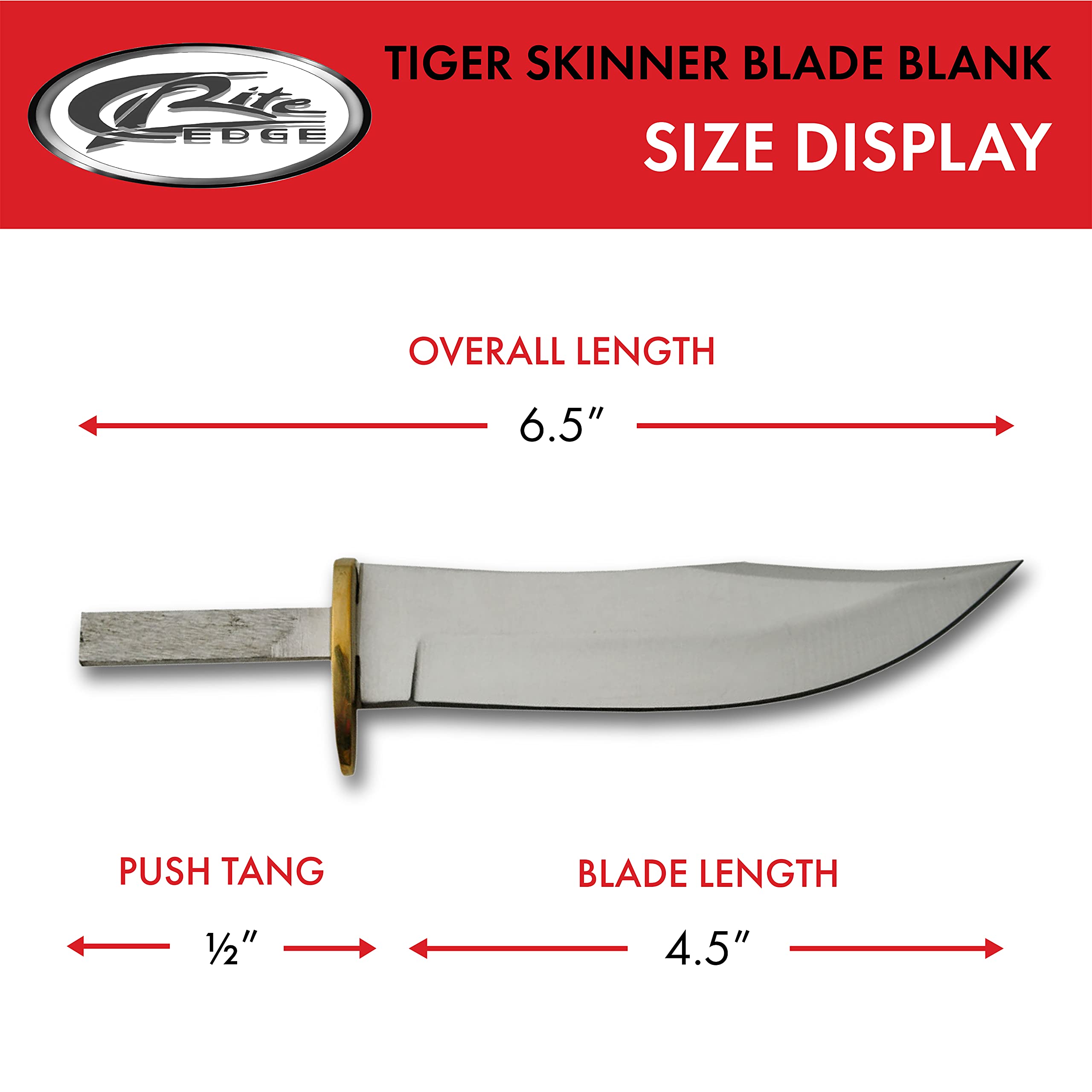 Brass-guarded Tiger Skinner Blank Knife ready for handle customization