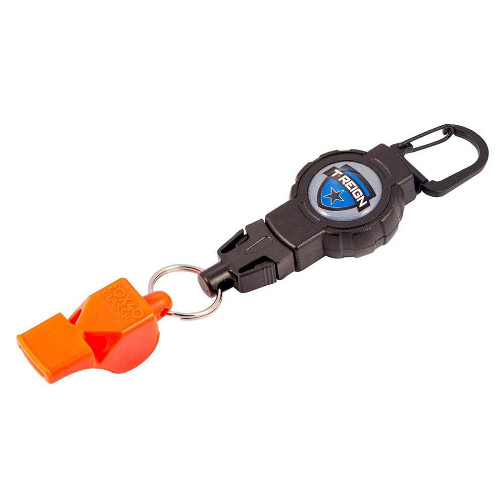 T-REIGN retractable gear tether with FOX40 whistle keeps tools secure and accessible.