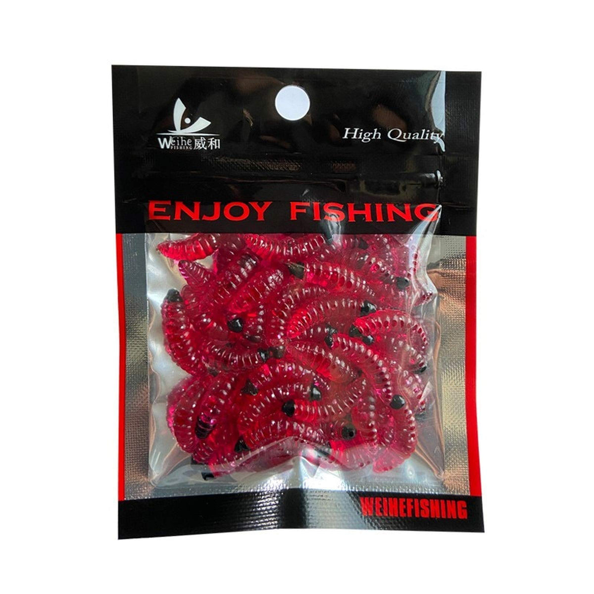 TABANA 50Pcs 2.4cm maggot soft bait pack front view