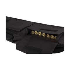 Close-up of pistol-grip shotgun case closure