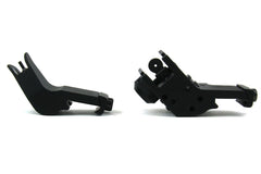 TacFire low-profile irons at 2 inches high, no optic interference