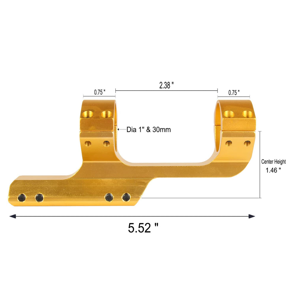 TACFUN gold mount top view showing a slim profile for quick targeting.