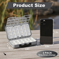 Green tackle box with removable dividers opened to show compartments
