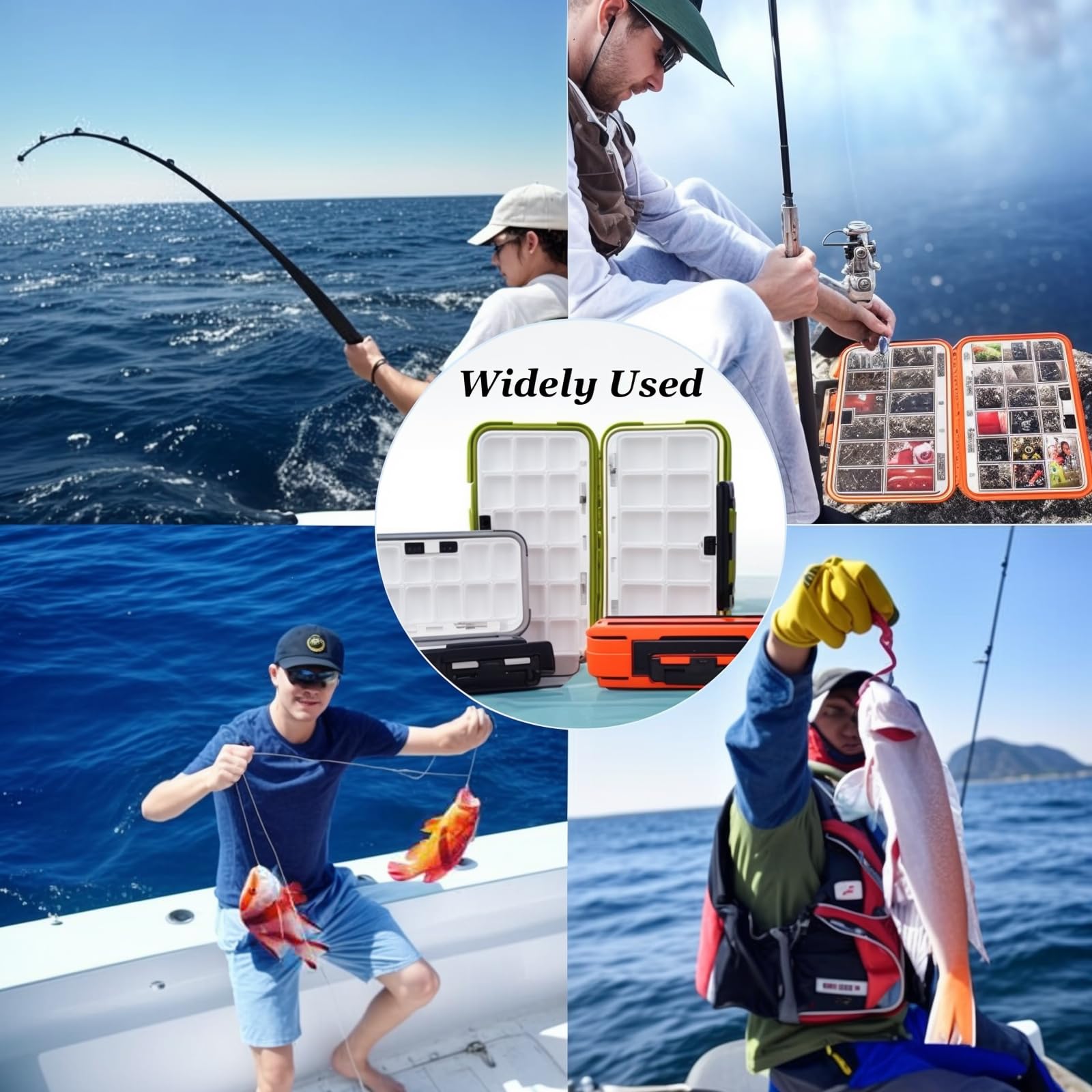 Portable fishing tackle box set perfect for organizing lures, hooks, and bait