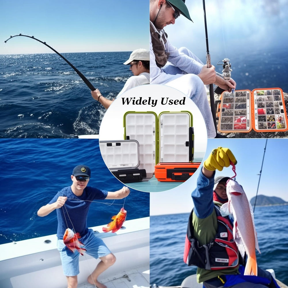 Portable fishing tackle box set perfect for organizing lures, hooks, and bait