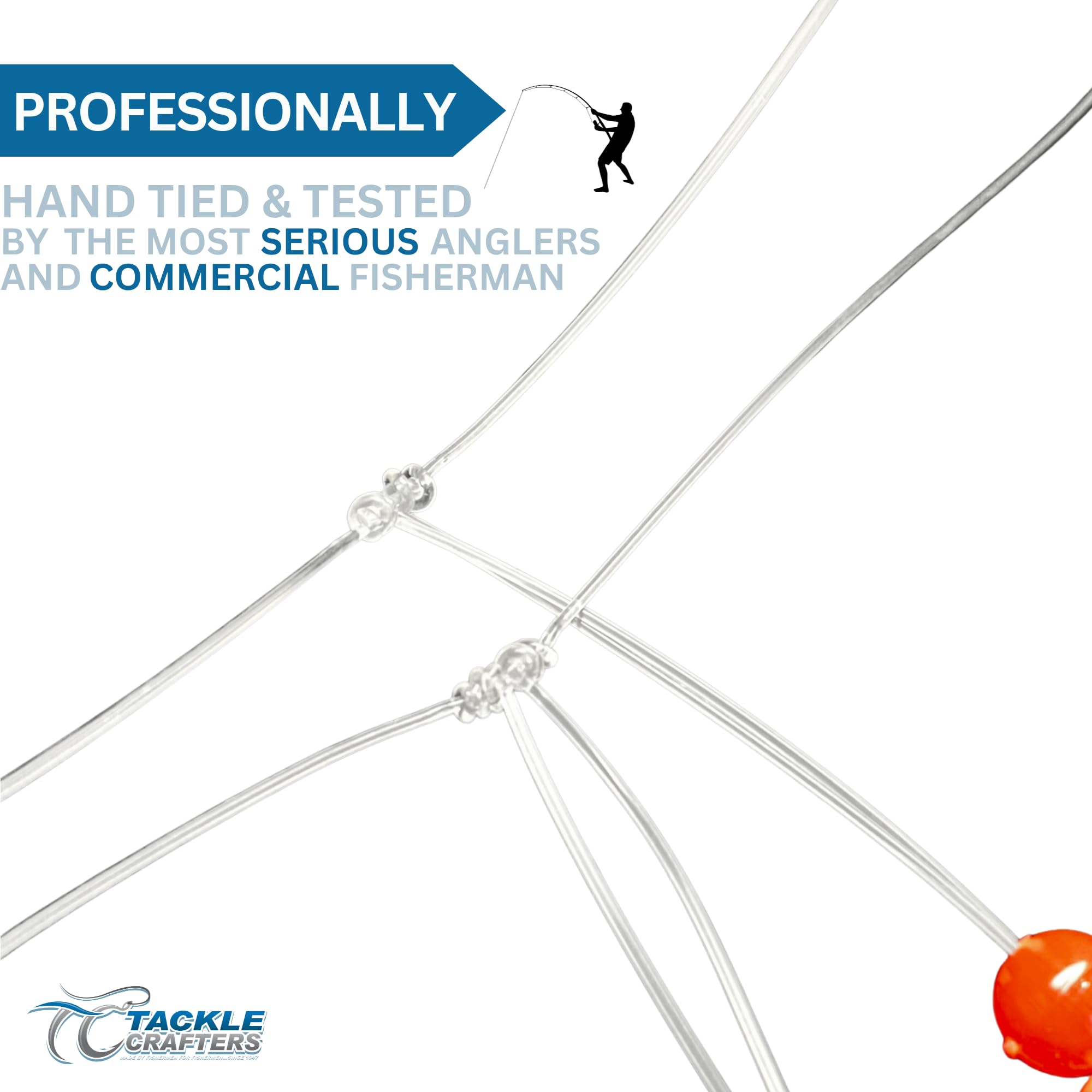 Tackle Crafters Pompano rigs premium fluorocarbon for durability.