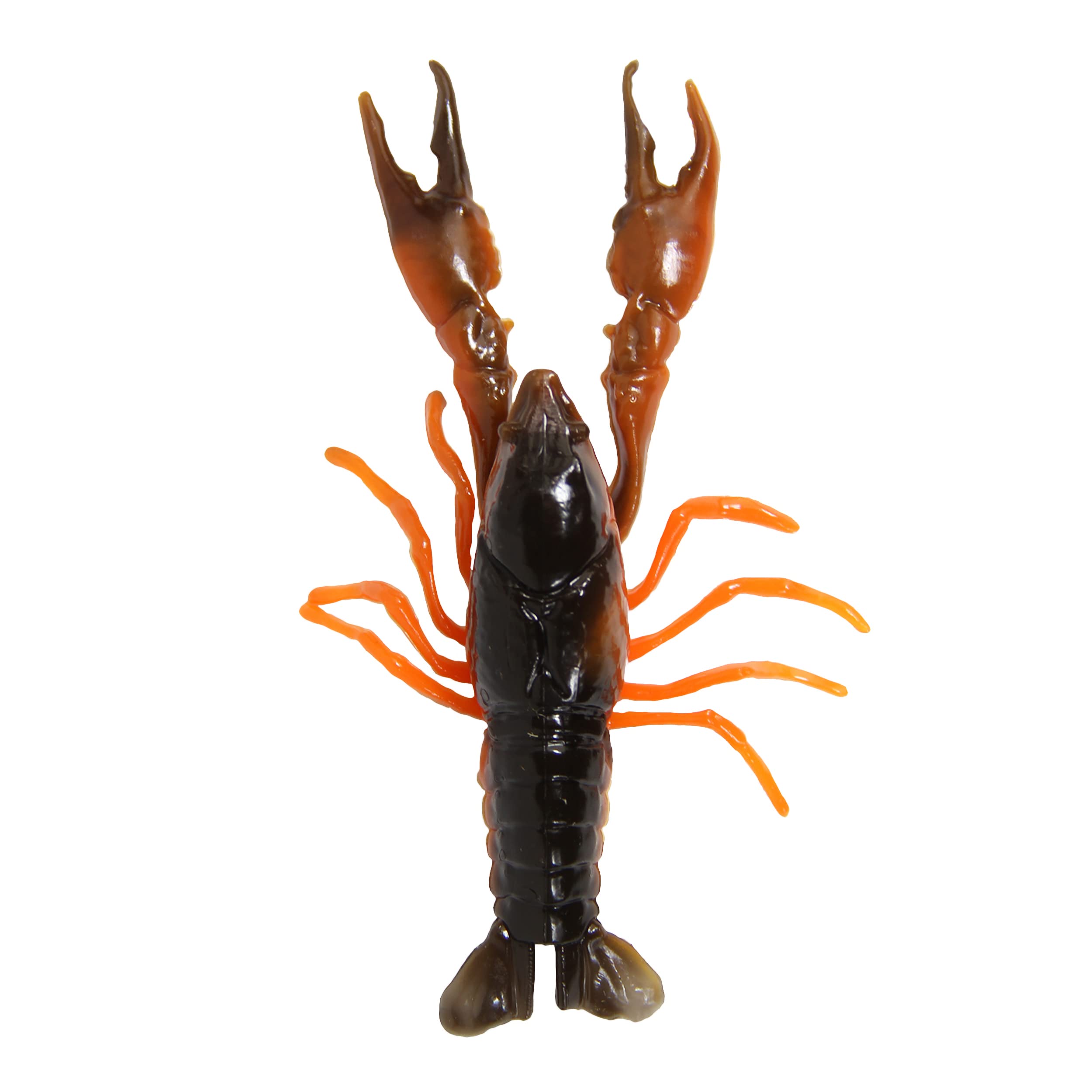 Tackle HD Craw lure brown and orange gradient improves visibility in diverse water conditions.