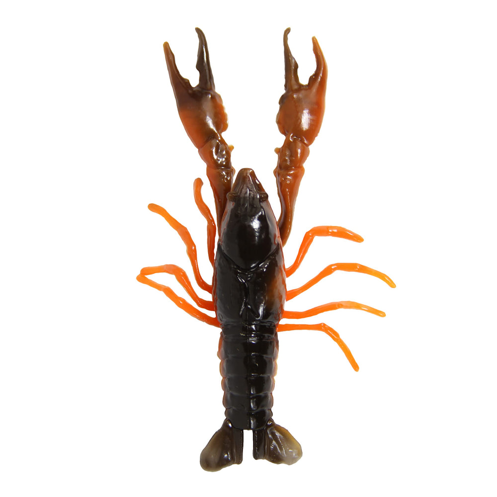 Tackle HD Craw lure brown and orange gradient improves visibility in diverse water conditions.