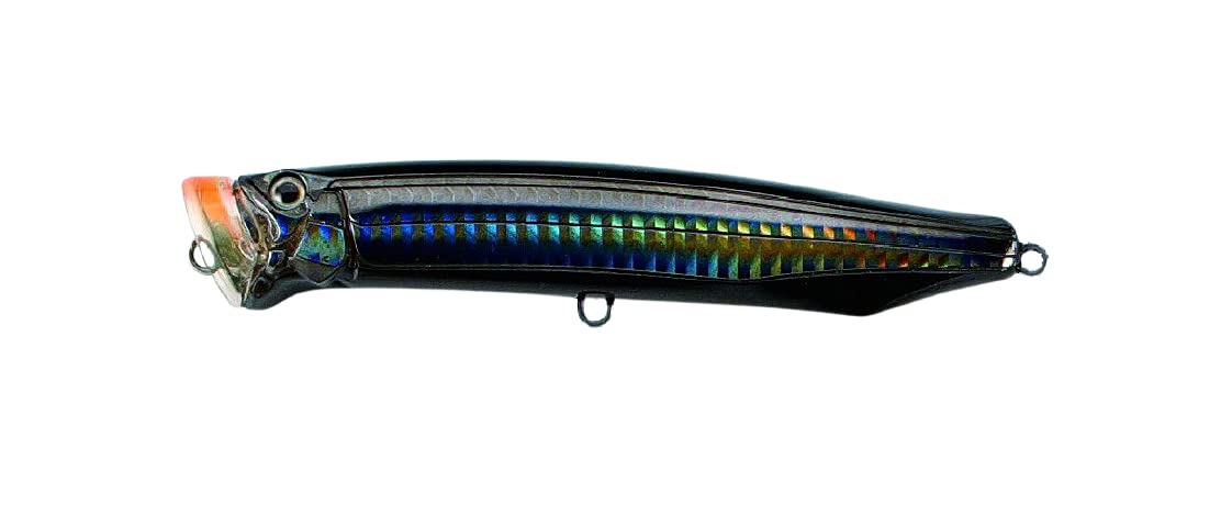 Tackle House Feed Popper 3.9in Double Black Slit for long-distance casting