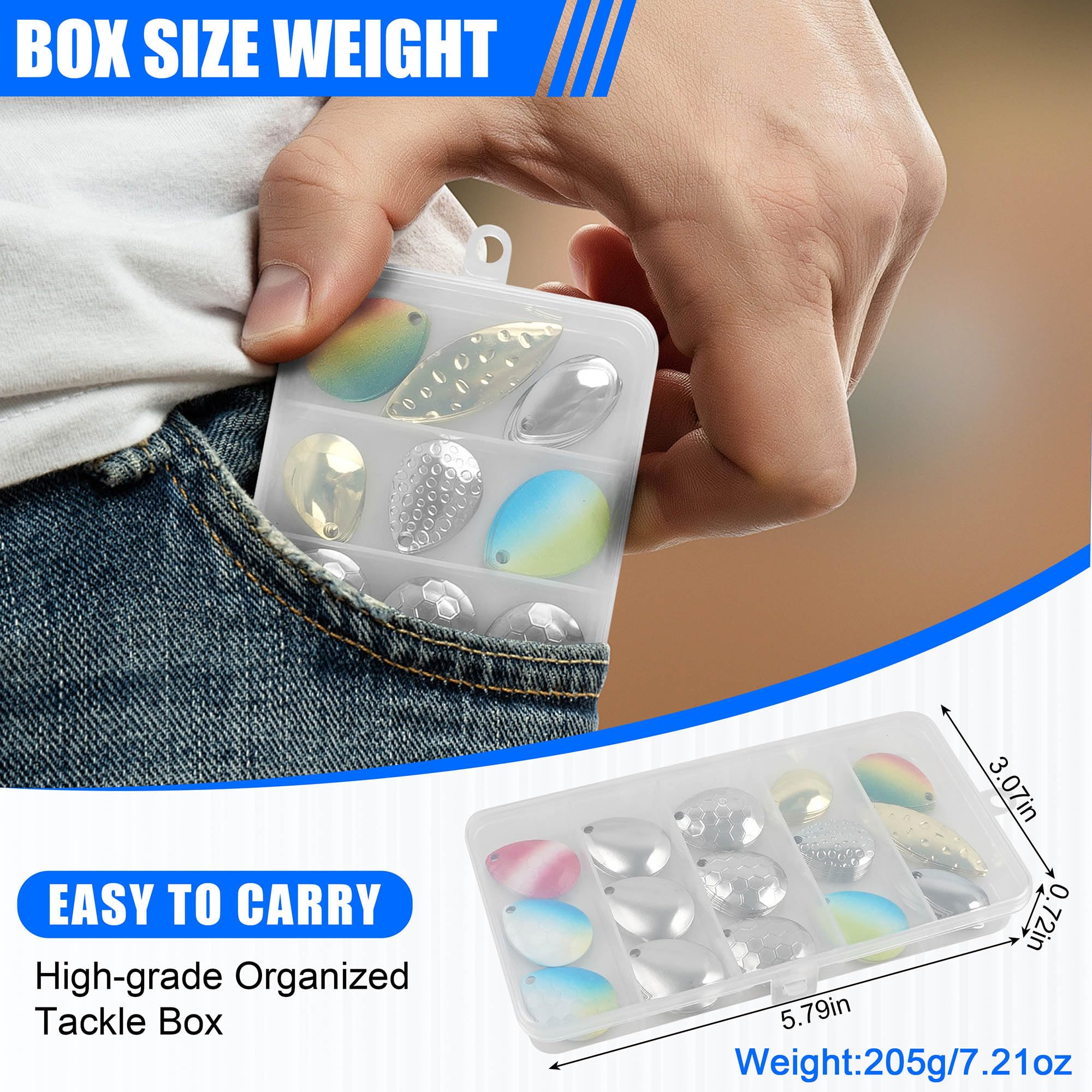 Tackle kit box with compartments for parts